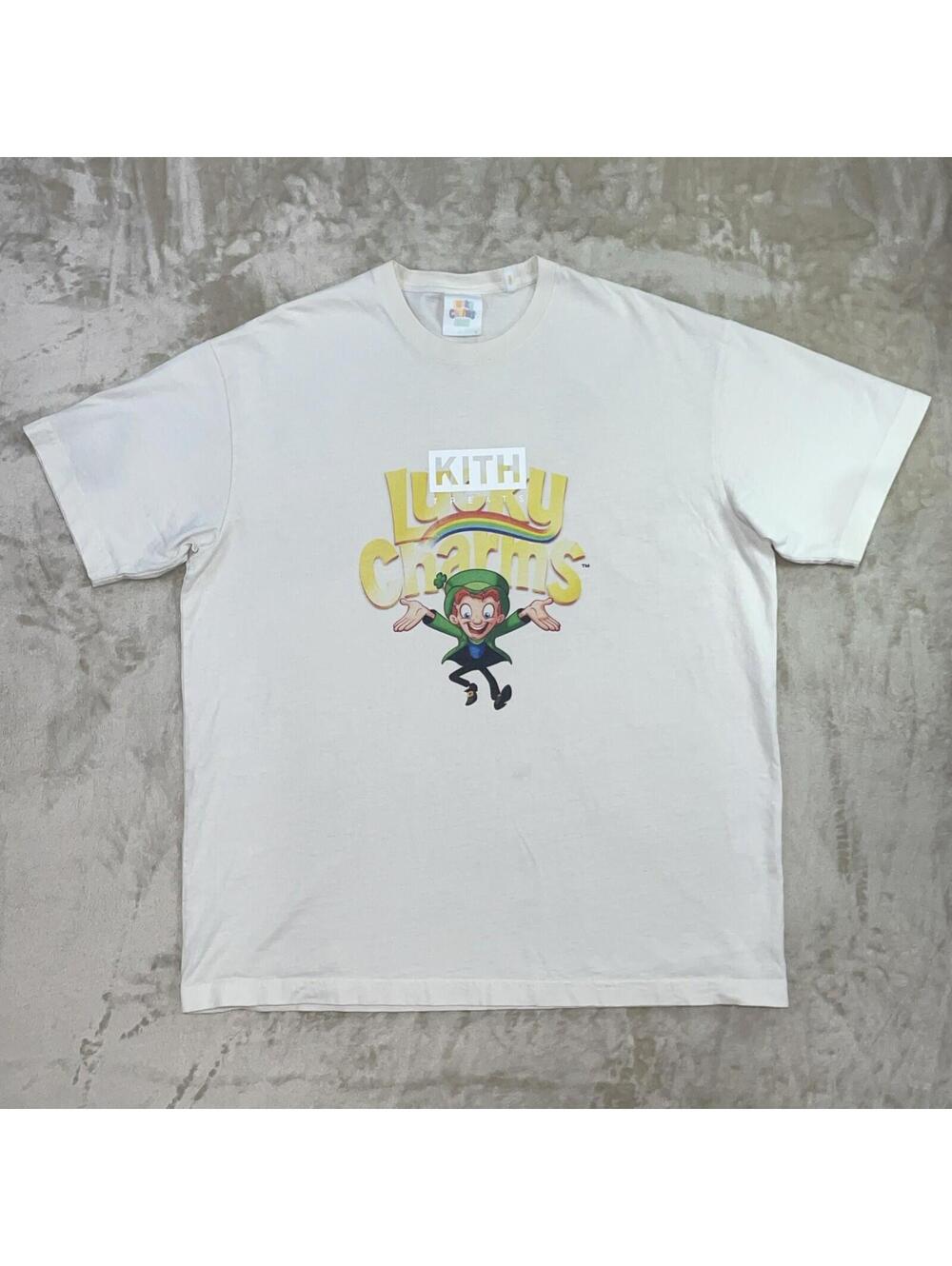 KITH x Lucky Charms Vintage White Short Sleeve Tee - Mens Size L